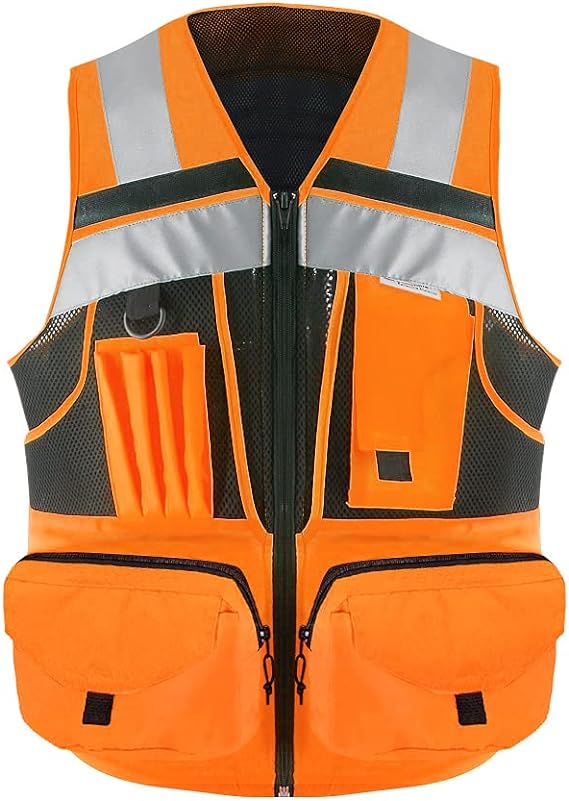 Photo 1 of 3M Scotchlite Reflective Material Safety Vest with 10 Multi Pockages Construction Work Wear for Men