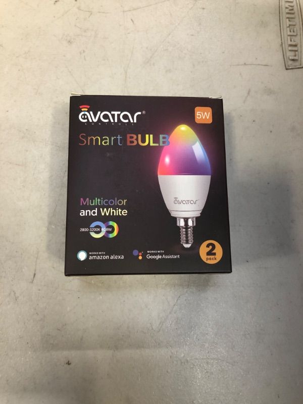 Photo 2 of 2 Pack E12 Type B Smart Bulb, Music Sync Alexa LED Candle Lights 5W 2700K-6500K RGB Warm Cool White Colour Dimmable, Compatible with Alexa Google Home, Smart Life