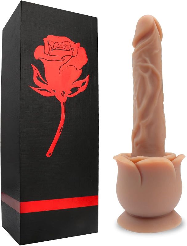 Photo 1 of 9.84 Inch Realistic Dildo Rose Sex Toy,Hisionlee Adult Toys Silicone Material with Strong Suction Cup Base for Womens Adult Pleasure(Flesh Color) - sealed 