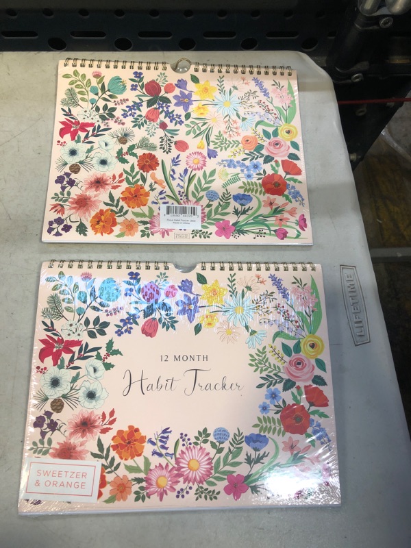 Photo 1 of S&O Floral Habit Tracker Calendar - 24 Month Daily Habit Tracker Journal - Habit Tracker Planner with Personalized Goal Chart for Fitness, Finance & Self Improvement - Weekly Chore Chart for Adults 2 pack 
