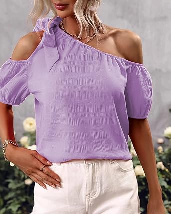 Photo 1 of Bengbobar Off Shoulder Tops for Women Long Sleeve Blouses Bow Knot Puff Sleeve Casual Loose Shirts xl 