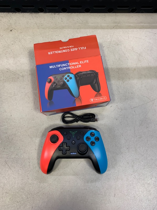 Photo 2 of Wireless Switch Controller for Switch/Lite/OLED Controller, Switch Controller with a Mouse Touch Feeling on Back Buttons, Extra Switch Pro Controller with Wake-up,Programmable, Turbo Function Red+Blue
