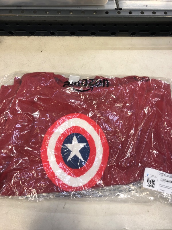 Photo 2 of Amazon Essentials Disney | Marvel | Star Wars Men's Crew Sweaters XX-Large Marvel Captain America