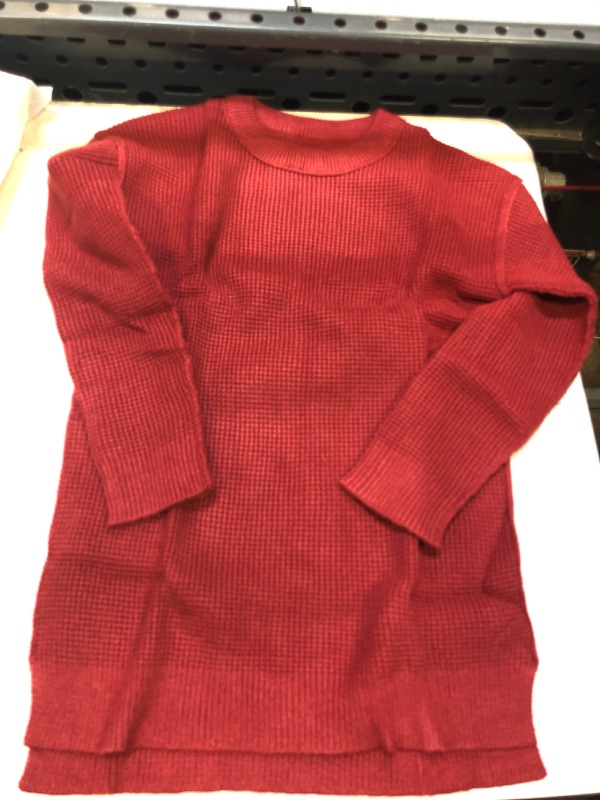 Photo 1 of Girls turtle neck waffle pullover jumper burgundy size m 