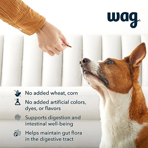 Photo 1 of Amazon Brand - Wag Probiotic Supplement Chews for Dogs, Natural Duck Flavor, 90 count