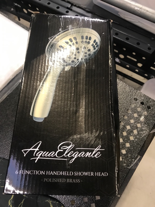 Photo 2 of 6 Function Handheld Shower Head Kit - High Pressure, Removable Hand Held Showerhead With Hose & Mount And Adjustable Rainfall Spray, 2.5 GPM - Polished Brass