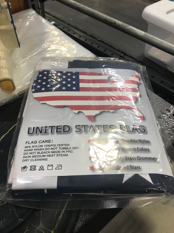 Photo 2 of American Flags for Outside 3x5 Made in USA - Nylon Outdoor Heavy Duty US Flag with Sun Protected Colors Embroidered Stars Durable Sewn Stripes Quadruple Stitching on The Fly End