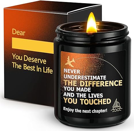 Photo 1 of Retirement Gifts for Women and Men 2023 - Happy Retirement Gifts for Teacher, Nurse - Best Farewell, Going Away, and Goodbye Gifts for Coworkers and Friends - Lavender Scented Candle