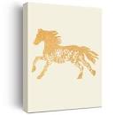 Photo 1 of Floral Horse Gold Foil Canvas Wall Art Horses Flowers Print Framed Canvas Painting Artwork Home Decor Gifts 12x15 Inch
