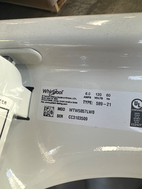 Photo 4 of Whirlpool 2 in 1 Removable Agitator 4.7-cu ft High Efficiency Impeller and Agitator Top-Load Washer (White)