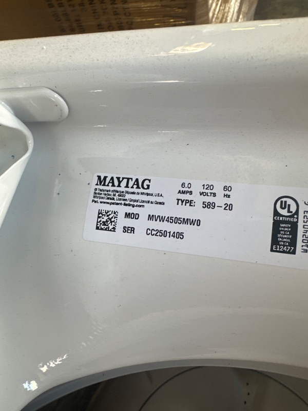 Photo 4 of Maytag - 4.5 Cu. Ft. High Efficiency Top Load Washer with Deep Fill --White