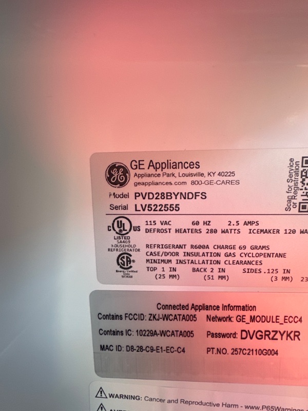 Photo 4 of PVD28BYNFS GE Profile 36" Profile Series 27.6 Cu. Ft. 4 Door French Door Refrigerator - Fingerprint Resistant Stainless Steel