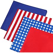 Photo 1 of Packanewly 100 Sheets (20" x 20") Bulk Tissue Paper 4 Colors (Stripes, Stars, Red, Blue) U.S Flag Gift Wrapping Paper for DIY Craft Art Pom Poms Packing and Decora