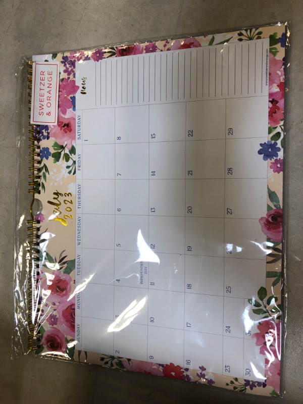 Photo 2 of S&O Watercolor Floral 2023 Wall Calendar from July 2023-Dec 2024 - Tear-Off Monthly Calendar - 18 Month Academic Wall Calendar - Hanging Calendar to Track for Anniversaries & Appointments - 13.5"x10.5”in