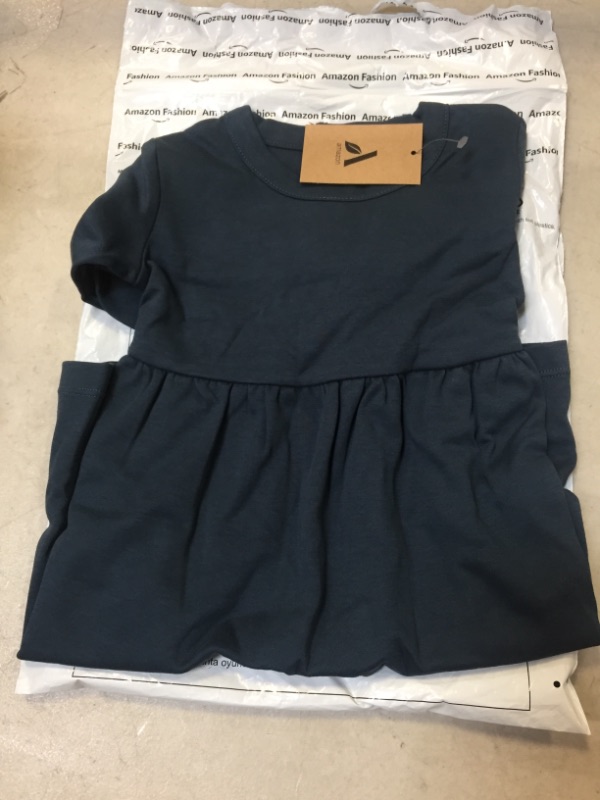 Photo 2 of Amazon Aware Baby Girls' Organic Cotton Long Sleeve T-Shirt Dress 24 Months Dark Navy