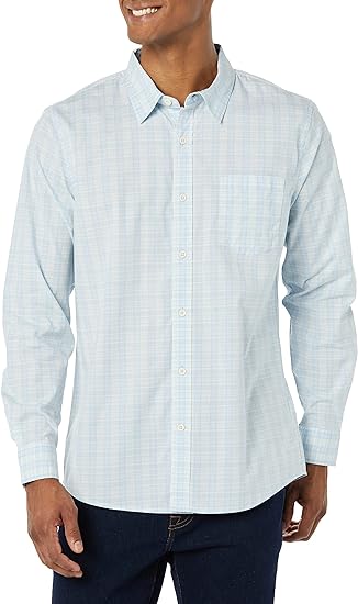 Photo 1 of Goodthreads Men's Standard-Fit Long-Sleeve Stretch Poplin Shirt Medium
