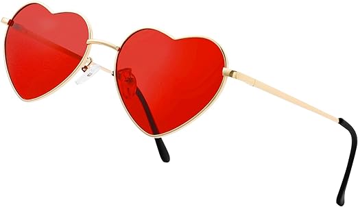 Photo 1 of Dllween Polarized Heart Sunglasses for Women, UV400 Protection Fashion Lovely Style Heart Glasses Metal Frame
