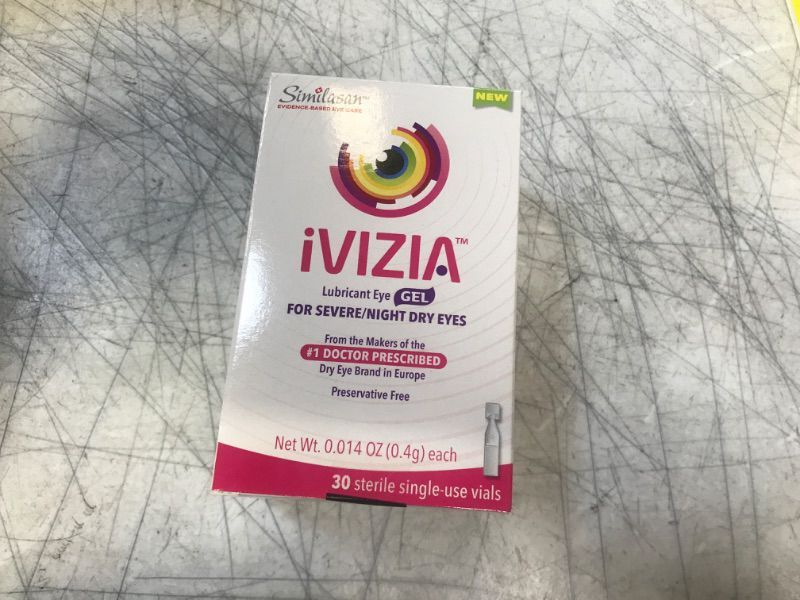 Photo 3 of iVIZIA Lubricant Eye Gel for Severe and Nighttime Dry Eye Relief, Preservative-Free, Moisturizing, 30 Sterile Single-Use Vials