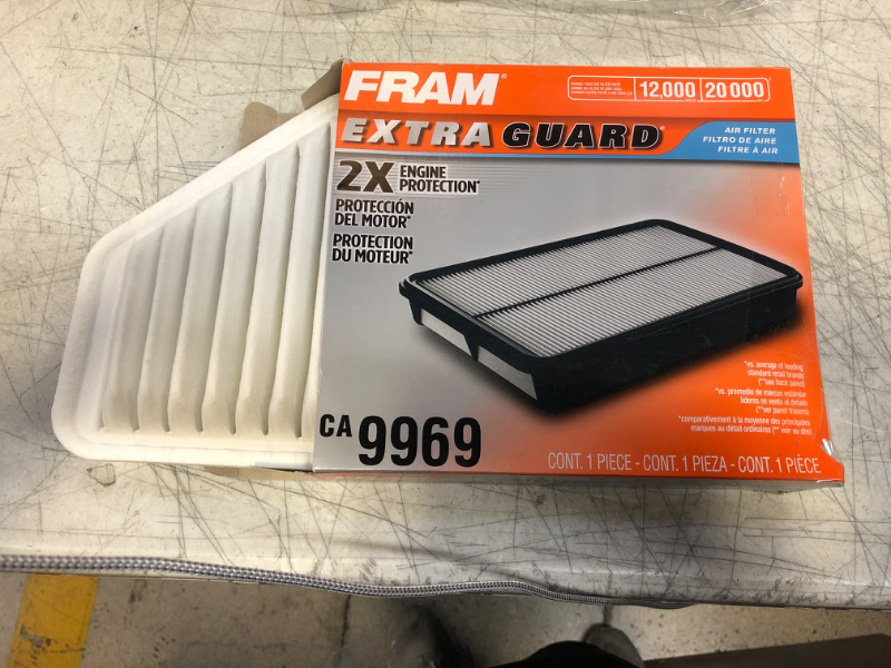 Photo 2 of FRAM Extra Guard CA9969 Replacement Engine Air Filter for Select Chevrolet and Pontiac Models, Provides Up to 12 Months or 12,000 Miles Filter Protection