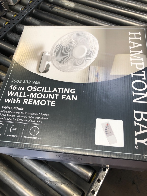 Photo 2 of 16 in. Indoor Wall Mount Fan with Remote
