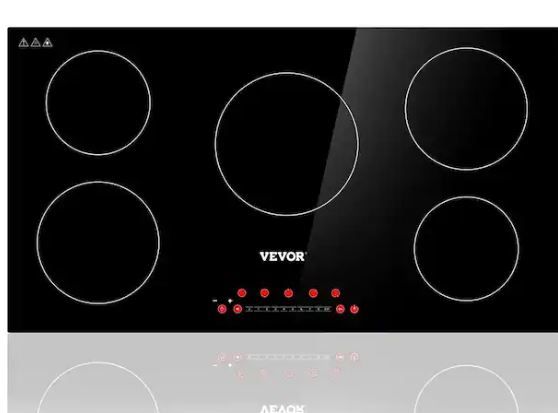 Photo 1 of 35.4 in. x 20.5 in. Built-in Induction Electric Stove Top with 5-Burners Ceramic Cooktop with Child Safety Lock
