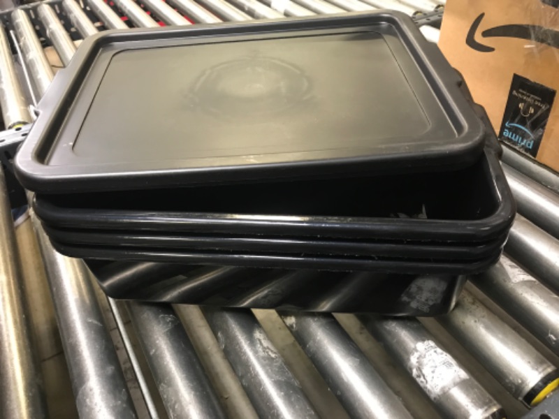 Photo 1 of 3 BLack Plastic Totes with Lids