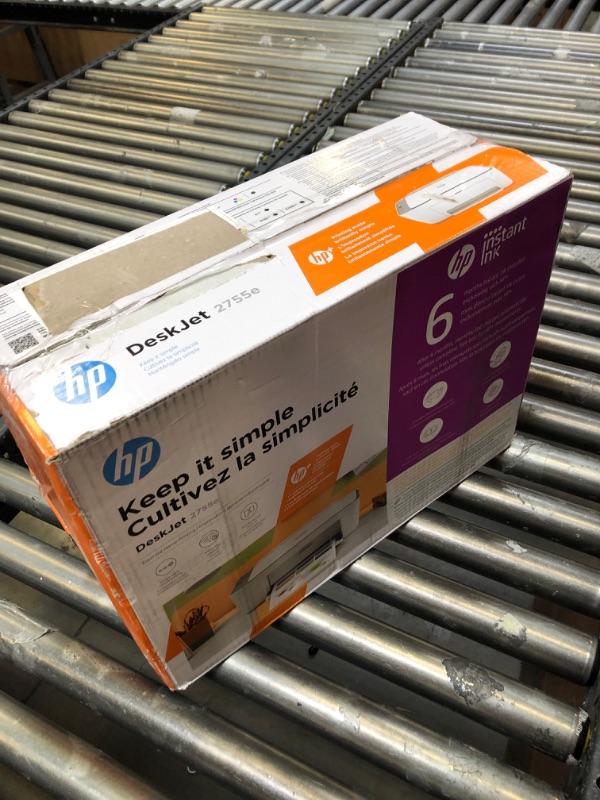 Photo 2 of HP DeskJet 2755e Wireless Color All-in-One Printer with bonus 6 months Instant Ink (26K67A), white