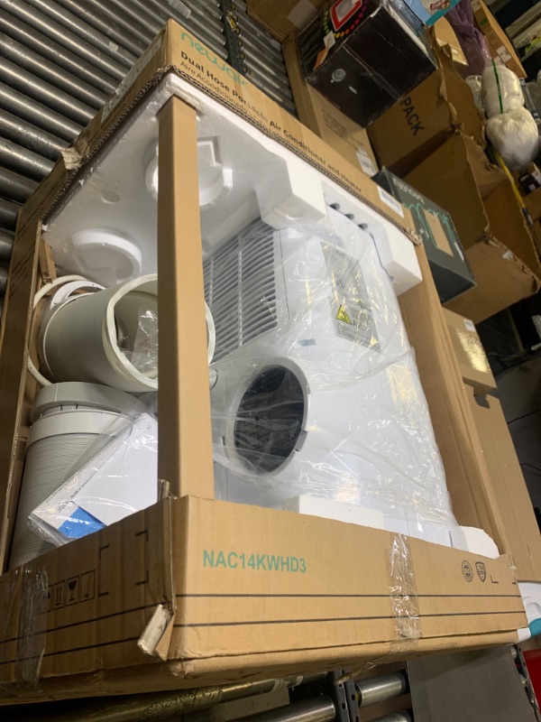 Photo 2 of NewAir Dual Hose Portable AC | 14,000 BTU | Cools Up To 270 sq. ft | Easy Setup Air Conditioner With Window Venting Kit, Self-Evaporative System, Quiet Operation, Sleep Mode, And 3 Fan Speeds 14,000 BTU - Dual Hose 269 sq. ft