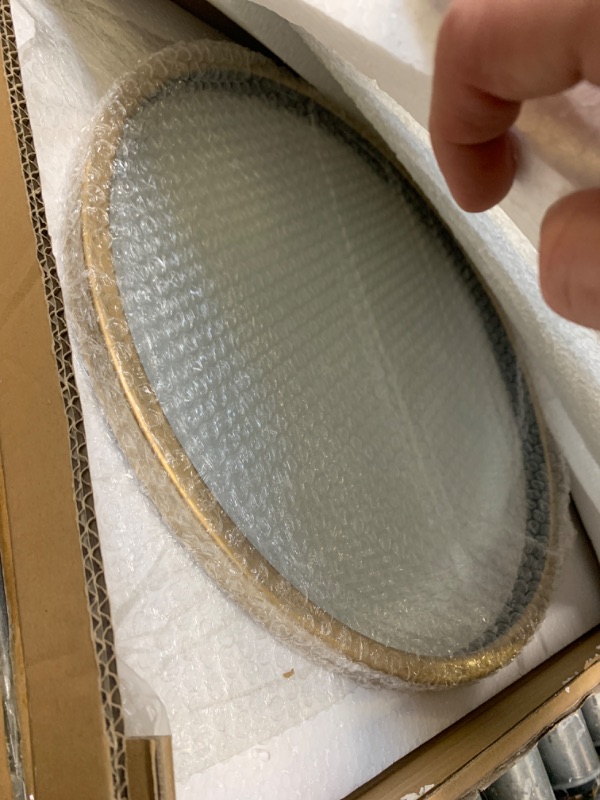 Photo 1 of 1st owned Round Wall Mirror Bronze 16 Inch -Circular Metal Framed Wall Mounted Mirror, Hanging Round Wall Mirror Modern Decorative for Entryway?Bathroom, Living Room, Bedroom