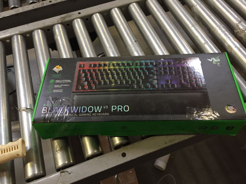 Photo 3 of Razer BlackWidow V3 Pro Mechanical Wireless Gaming Keyboard: Yellow Mechanical Switches - Linear & Silent - Chroma RGB Lighting - Doubleshot ABS Keycaps - Transparent Switch Housing - Bluetooth/2.4GHz