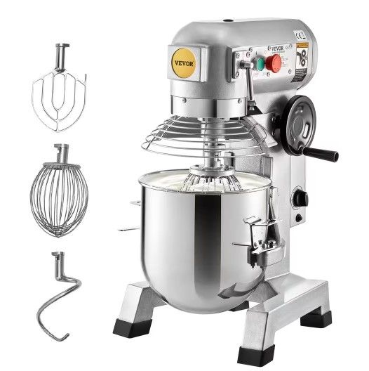 Photo 1 of Commercial Stand Mixer 10 qt. Dough Mixer Heavy Duty Silver Electric Food Mixer with 3-Speeds Adjustable 450 W
VEVOR