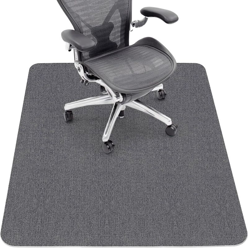 Photo 1 of Office Chair Mat for Hardwood Floor,Computer Gaming Chair Mat,Office Chair Mat for Tile Floor,Large Floor Protector Rug,Anti-Slip,Easy to Clean,Grey(48"x36")