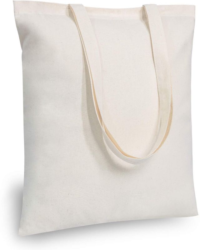 Photo 1 of Bundle of Economical Cotton Tote Bag, Lightweight Medium Reusable Grocery Shopping Cloth Bag