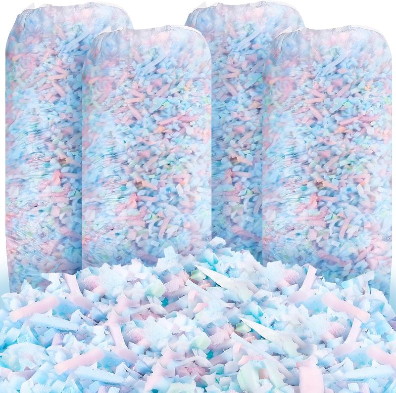 Photo 1 of 5lb Per Pack Bean Bag Filler Foam Shredded Memory Foam Filling for Bean Bag Couch Cushion Filling Pillow Stuffing Foam for Dog Bed Chair Crafts
