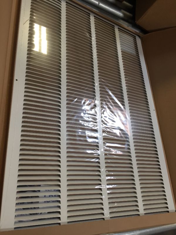 Photo 2 of 20"w X 30"h Steel Return Air Grilles - Sidewall and Ceiling - HVAC Duct Cover - White [Outer Dimensions: 21.75"w X 31.75"h]