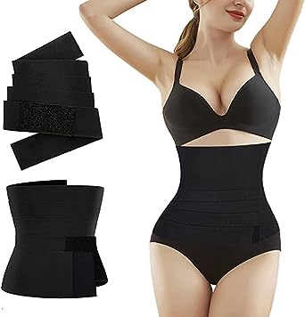 Photo 1 of BYDPETE Waist Trainer for Women 13FT Waist Wrap Sauna Belt Tummy Wrap Plus Size Me Up Bandage (One Size Black) WAIST TRIMMERS 4M
