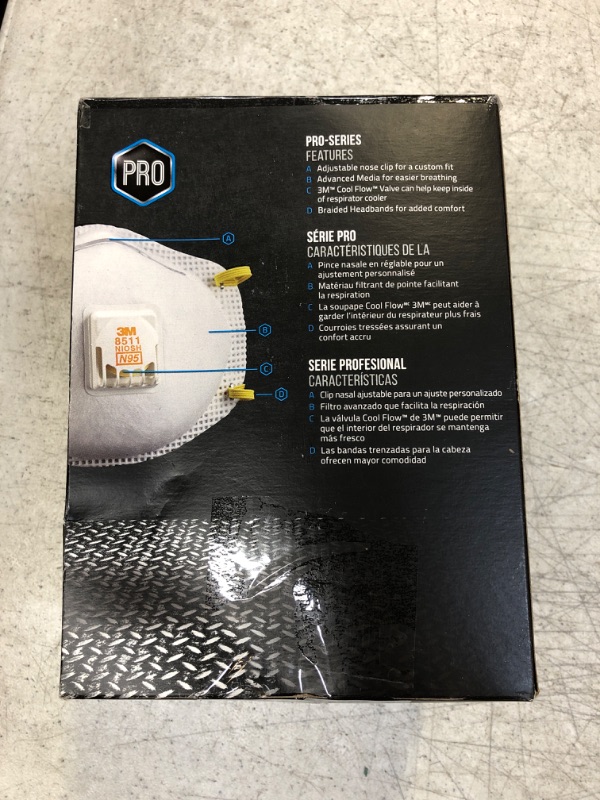 Photo 2 of 3M 8511 Drywall Sanding Valved Disposable N95 Respirator, Lightweight Convenient Design, 10 Pack