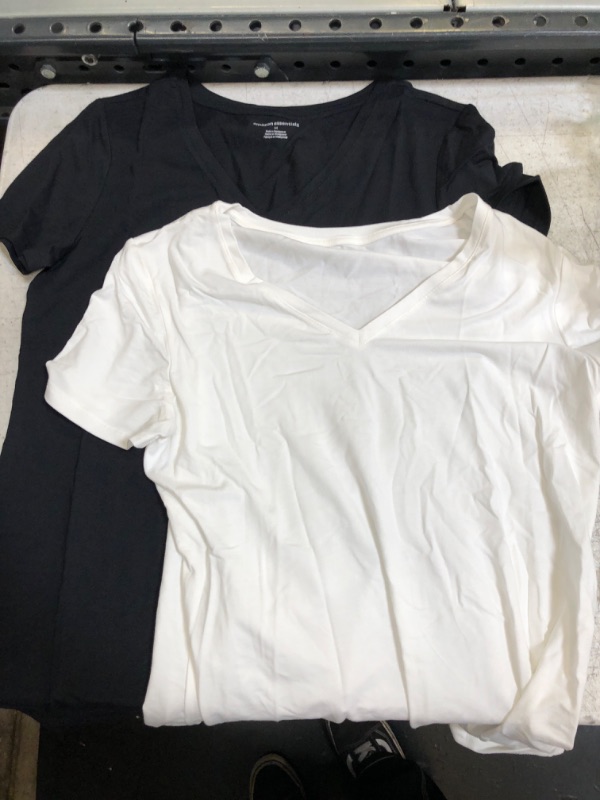 Photo 1 of 2 Count V Neck Tshirts Black/White Medium 