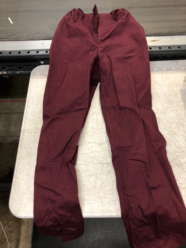 Photo 2 of French Toast Boys' Adjustable Waist Relaxed Fit Pant, Burgundy Red, 14