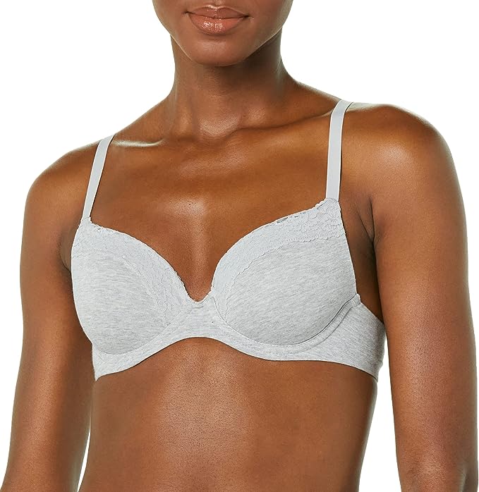 Photo 1 of Amazon Essentials Women's Cotton and Lace Lightly Lined Full Coverage Bra 38D
