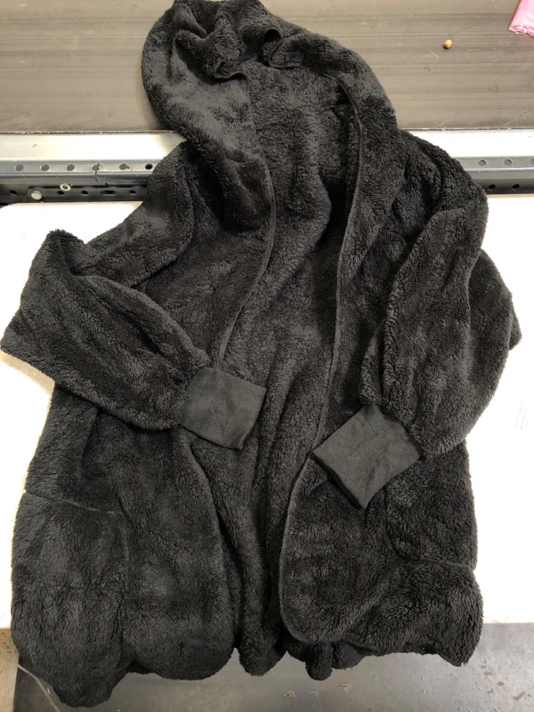 Photo 1 of Black Sherpa Hooded Cardigan Medium 