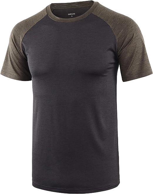 Photo 1 of DESPLATO Men's Performance Breathable Athletic Dry Fit Active Jersey Training Gym Workout T Shirts Medium
