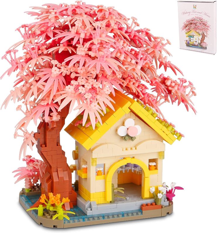 Photo 1 of 1500PCS Cherry Bonsai Tree House Building Sets, Cherry Blossom Bonsai Tree kit Building Blocks, Mini Bricks Sakura Tree House, Good Gift Choice for 14+ Kids and Adults
