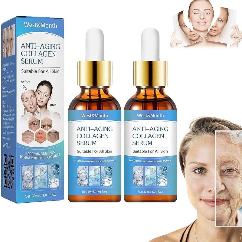 Photo 1 of 
West and Month Anti Aging Collagen Serum, West & Month Anti Aging Collagen Serum,2024 New Advanced Collagen Boost Anti Aging Serum for Face, Anti-Wrinkle Serum for Restore Youthful Appearance (3pcs)
