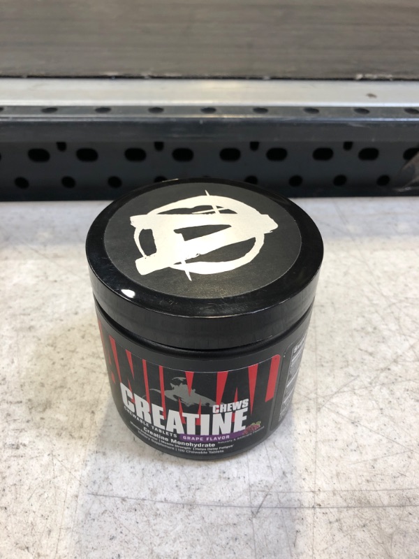 Photo 2 of Animal Creatine Chews Tablets - Enhanced Creatine Monohydrate with AstraGin to Improve Absorption, Sea Salt for Added Pumps, Delicious and Convenient Chewable Tablets - Grape Chews Grape 06/2023