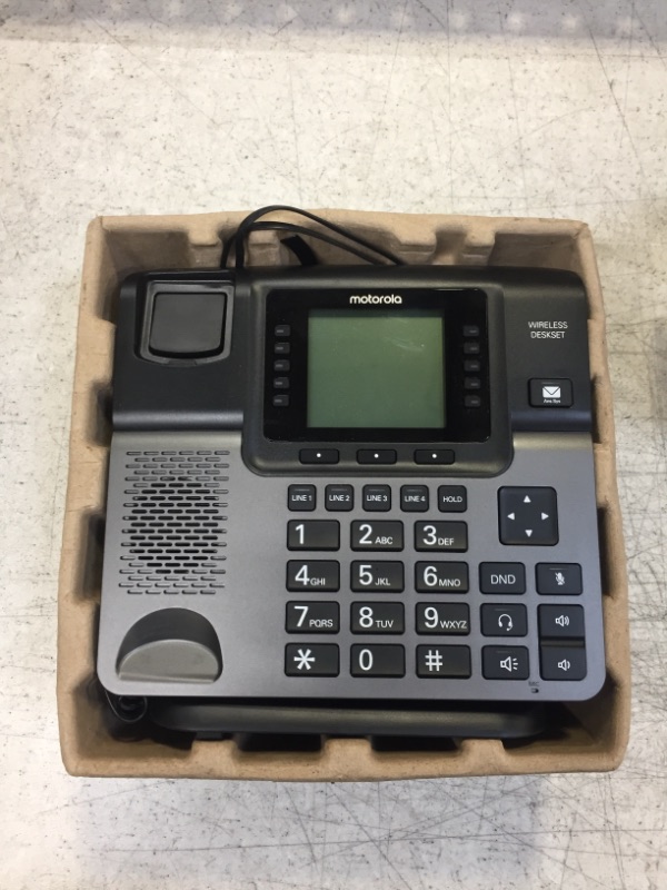 Photo 2 of Motorola ML1100 DECT 6.0 Expandable 4-line Business Phone System with Voicemail, Digital Receptionist and Music on Hold, Black Accessory Unit - Corded Handset