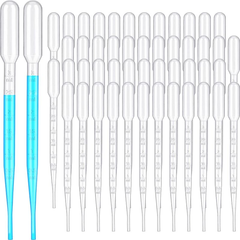 Photo 1 of 1000 Pcs Plastic Transfer Pipettes Disposable Graduated Pipettes for Scientific Experiment, Essential Oils, Make up Tool (3 ml)
