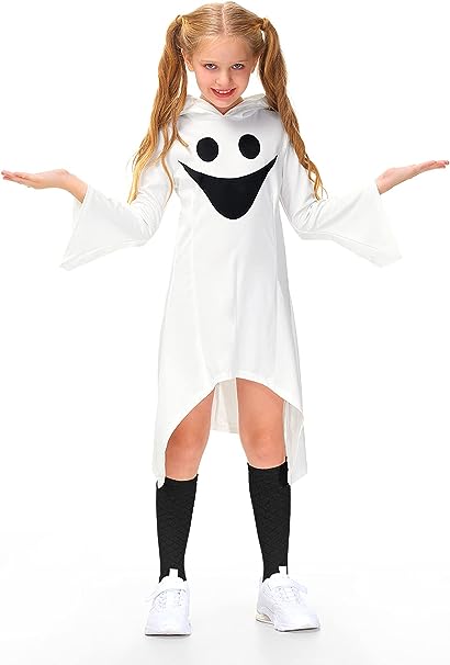 Photo 1 of BesserBay Girls Ghost Costume Bell Sleeve Hoodie Dress 11-12 Years
