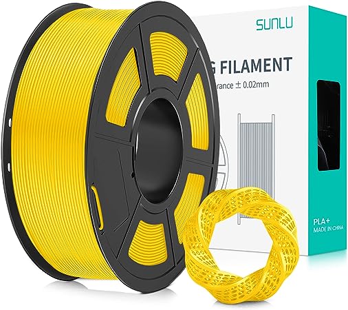 Photo 1 of SUNLU 3D Printer Filament PLA Plus 1.75mm, SUNLU Neatly Wound PLA Filament 1.75mm PRO, PLA+ Filament for Most FDM 3D Printer, Dimensional Accuracy +/- 0.02 mm, 1 kg Spool(2.2lbs), PureYellow
