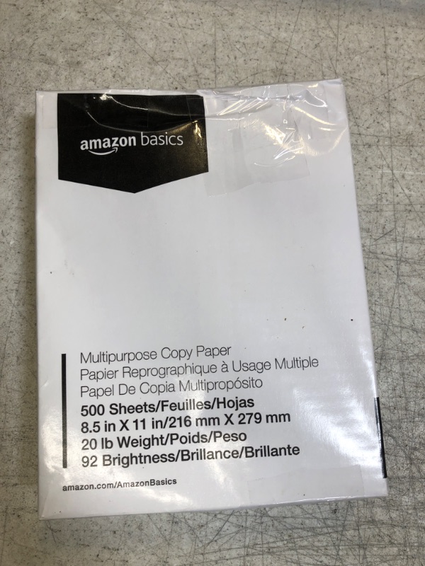 Photo 2 of Amazon Basics Multipurpose Copy Printer Paper, 8.5 x 11 Inch 20Lb Paper - 1 Ream (500 Sheets), 92 GE Bright White 1 Ream | 500 Sheets Multipurpose (8.5x11) Paper